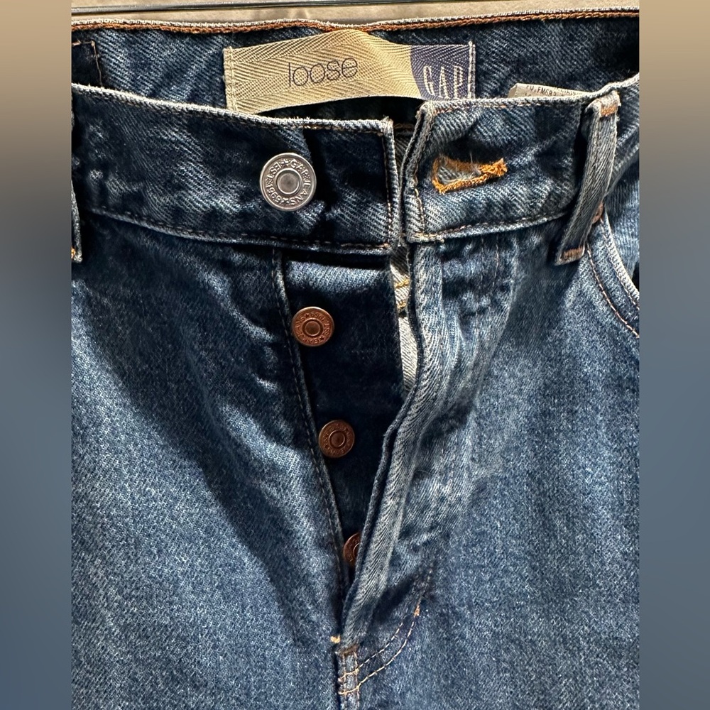 Tall ! Vintage Gap Loose Fit Button Fly Denim Jeans
Size 10 Long High Rise
